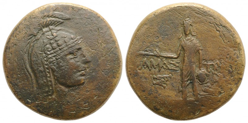 Paphlagonia, Amastris, c. 105-85 BC. Æ (30mm, 19.03g, 12h). Head of Athena r., w...