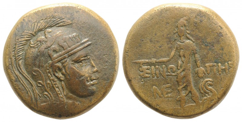 Paphlagonia, Sinope, c. 85-65 BC. Æ (29mm, 17.85g, 12h). Helmeted head of Athena...