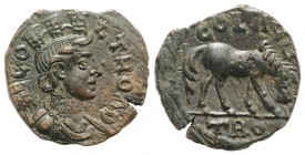 Troas, Alexandria. Pseudo-autonomous issue, c. mid 3rd century AD. Æ (20mm, 4.98g, 1h). Turreted and draped bust of Tyche r., with vexillum over shoul...