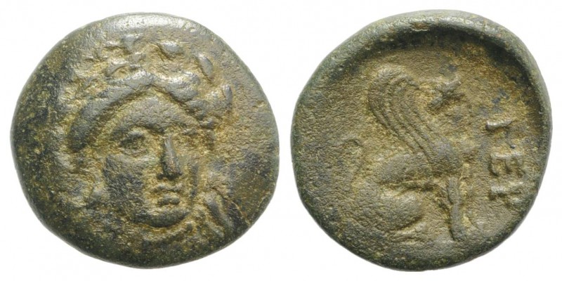 Troas, Gergis, c. 400-241 BC. Æ (16mm, 3.43g, 6h). Three-quarter facing head of ...