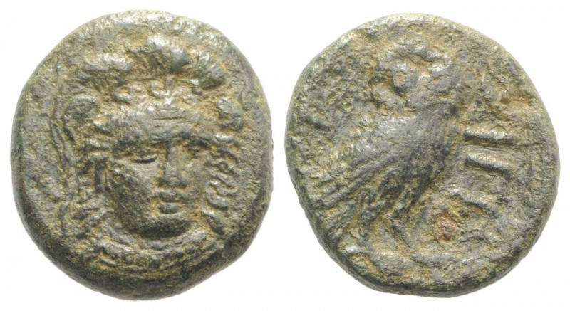 Troas, Sigeion, c. 350 BC. Æ (17.5mm, 5.91g, 1h). Head of Athena slightly facing...