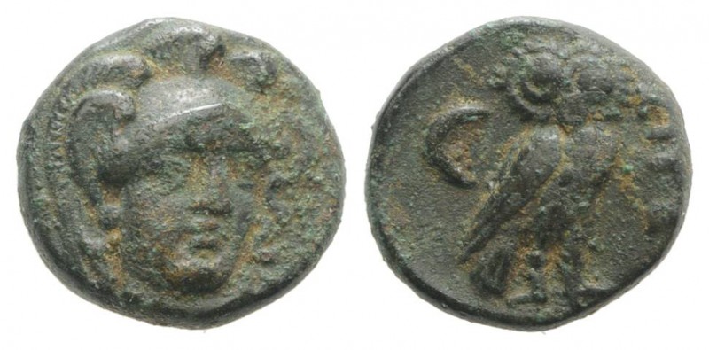 Troas, Sigeion, c. 4th-3rd centuries BC. Æ (11mm, 1.88g, 12h). Head of Athena fa...