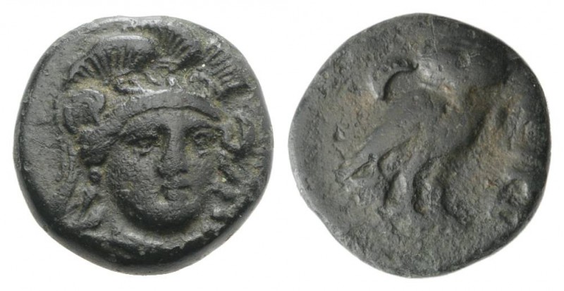 Troas, Sigeion, c. 4th-3rd centuries BC. Æ (11mm, 1.61g, 6h). Head of Athena fac...