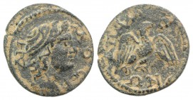 Phrygia, Apameia. Pseudo-autonomous issue, mid 3rd century. Æ (20mm, 3.95g, 6h). Diademed and draped youthful bust of Demos r. R/ Eagle standing r., w...