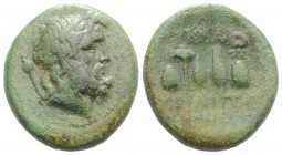 Phrygia, Synnada, late 2nd-1st century BC. Æ (23mm, 6.98g, 12h). Meliton, son of Athenaios, magistrate. Laureate head of Zeus r.; sceptre behind. R/ P...