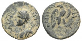 Lycaonia, Laranda. Pseudo-autonomous issue, c. 3rd-4th century AD. Æ (16mm, 2.56g, 6h). ΛAPANΔ MHT, Bust of Hermes l., caduceus over shoulder. R/ KOIN...