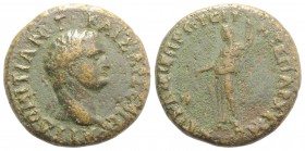 Domitian (81-96). Bithynia, Nicaea. Æ (26mm, 12.10g, 6h). Laureate head r. R/ Demeter standing l. with grain ears, poppy and sceptre. RPC II 636. Good...