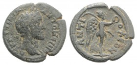 Antoninus Pius (138-161). Pisidia, Antioch. Æ (19mm, 3.62g, 6h). Laureate head r. R/ Nike advancing r., holding wreath and palm. RPC IV online 816 (te...