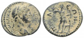 Antoninus Pius (138-161). Pisidia, Pogla. Æ (21mm, 4.81g, 6h). Laureate head r. R/ Artemis standing r., drawing arrow from shoulder, holding bow; to r...