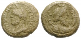 Antoninus Pius (138-161). Egypt, Alexandria. Æ Hemidrachm (24mm, 12.78g, 12h), year 19 (155/6). Laureate head l. R/ Bust of Nile r., crowned with lotu...