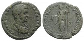 Diadumenian (Caesar, 217-218). Moesia Inferior, Nicopolis ad Istrum. Æ (27mm, 11.52g, 6h). Bare-headed, draped and cuirassed bust r. R/ Hera standing ...