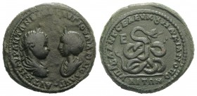 Elagabalus and Julia Maesa (218-222). Moesia Inferior, Marcianopolis. Æ Pentassarion (28mm, 11.46g, 12h). Julius Antonius Seleucus, legatus consularis...