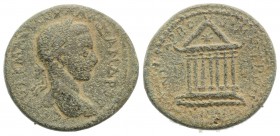Severus Alexander (222-235). Cilicia, Anazarbus. Æ (25.5mm, 11.39g, 12h)., year 249 (AD 230/1). Laureate head r. R/ Eptastyle temple with star in pedi...