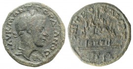 Gordian III (238-444). Cappadocia, Caesarea. Æ (26mm, 9.22g, 12h), year 6 (243/4). Laureate head r.; c/m on neck: male head r. (?). R/ Agalma of Mt. A...