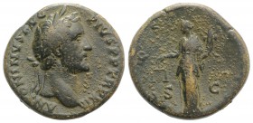 Antoninus Pius (138-161). Æ Sestertius (31mm, 23.17g, 12h). Rome, 148-9. Laureate head r. R/ Aequitas standing l., holding scales and cornucopia. RIC ...