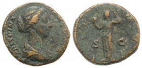 Crispina (Augusta, 178-182). Æ As (24.5mm, 10.10g, 5h). Rome, 180-2. Draped bust r. R/ Venus standing l., holding apple and drawing robe over shoulder...