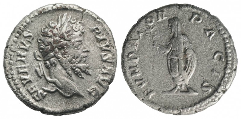 Septimius Severus (193-211). AR Denarius (18mm, 3.14g, 6h). Rome, 201-2. Laureat...