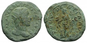 Severus Alexander (222-235). Æ Dupondius (28mm, 11.89g, 12h). Rome, 231-5. Radiate head r., slight drapery on far shoulder. R/ Providentia standing l....