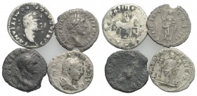 Lot of 4 Roman Imperial AR Denarii, including Vespasian, Domitian, Antoninus Pius and Elagabalus, to be catalog. Lot sold as it, no returns