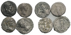 Lot of 4 Roman Imperial AR Denarii, including Trajan, Antoninus Pius, Septimius Severus and Geta, to be catalog. Lot sold as it, no returns