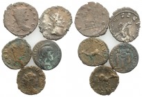 Lot of 5 late Roman Imperial coins, including Gallienus, Divus Claudius and Constantine I, to be catalog. Lot sold as it, no returns