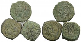 Lot of 3 Byzantine Æ 40 Nummi, to be catalog. Lot sold as it, no returns