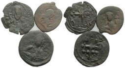 Lot of 3 Byzantine Æ coins, to be catalog. Lot sold as it, no returns