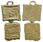 Lot of 2 Square Hellenistic PB Weights. Lot sold as it, no returns