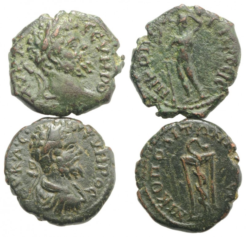 Septimius Severus, lot of 2 Roman Provincial Æ coins, to be catalog. Lot sold as...