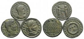 Lot of 3 Roman Imperial Æ coins, including Constantine I (2) and Crispus. Lot sold as it, no returns