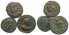 Lot of 3 Roman Imperial Æ Folles, to be catalog. Lot sold as it, no returns