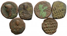 Lot of 2 Æ coins, including Claudius As and 2 Byzantine Anonymous Folles. Lot sold as it, no returns