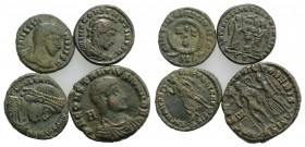 Lot of 4 Late Roman Æ coins, to be catalog. Lot sold as it, no returns