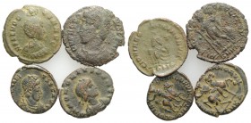 Lot of 4 Late Roman Æ coins, to be catalog. Lot sold as it, no returns