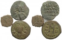 Lot of 3 Byzantine Æ coins, to be catalog. Lot sold as it, no returns