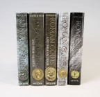 Roman Coins and Their Values by David Sear, Volumes I - V, the "Millennium (5th) editions, all the current latest editions published 2000-2014 coverin...