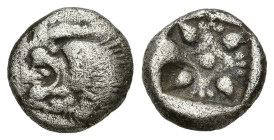 Greek
IONIA. Miletos. (6th-5th centuries BC).
AR Diobol (9.3mm 1.13g)