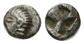 Greek
IONIA. Kolophon. (Late 6th century BC).
1/24 Stater or Hemiobol (6.2mm 0.38g)