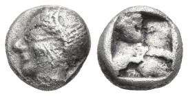 Greek
IONIA. Phokaia. (Circa 521-478 BC).
AR Diobol (9.49mm 1.26g)