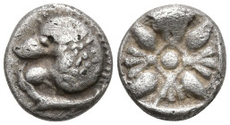 Greek
IONIA. Miletos. (6th-5th centuries BC).
AR Obol (11.4mm 0.63g)