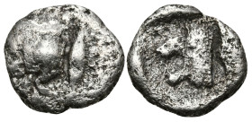 Greek
MYSIA. Kyzikos. (450-400 BC)
AR Diobol (14.6mm 0.93g)