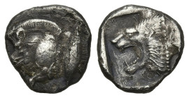 Greek
MYSIA. Kyzikos. (450-400 BC)
AR Diobol (10.88mm 0.99g)