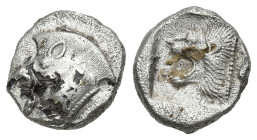 Greek
MYSIA. Kyzikos (450-400 BC)
AR Diobol (10.81mm 1.24g)