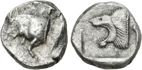 Greek
MYSIA. Kyzikos (450-400 BC)
AR Diobol (10.25mm 1.12g)