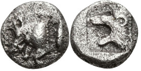 Greek
MYSIA. Kyzikos. (450-400 BC)
AR Obol (10mm 0.53g)