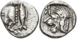 Greek
MYSIA. Kyzikos. (450-400 BC)
AR Obol (12.1mm 0.77g)