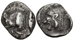 Greek
MYSIA. Kyzikos. (450-400 AD)
AR Obol (13.4mm 0.8g)