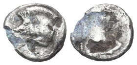 Greek
MYSIA. Kyzikos. (Circa 450-400 BC).
AR Obol (11.35mm 0.83g)