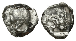 Greek
MYSIA. Kyzikos (450-400 BC)
AR Obol (10.39mm 0.8g)