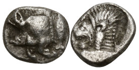 Greek
MYSIA. Kyzikos. (450-400 BC)
AR Hemiobol (7mm 0.4g)